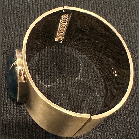 Kenneth Cole Wide Cuff With Stunning Peacock Stone With Crystal Enhancements - Picture 8 of 8